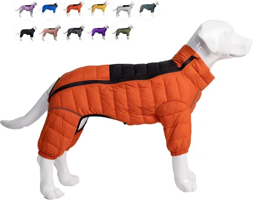 Vista 9 de Suéter para Perro ArmyGreen, Resistente al Viento, Reflectante - Chaqueta de Invierno Dirigible para S, M, L - Cremallera, Tallas Ajustables