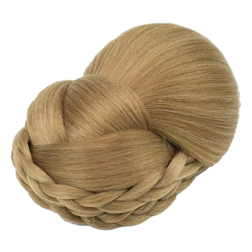Vista 25 de IMISSU Cubierta de pelo trenzado con moño, piezas de cabello en forma de dona, coleteros para cabello con clips de peluca, recogida y recogida