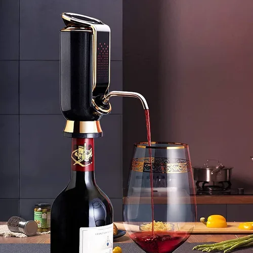 Vista 4 de Decantador de vino eléctrico, vertedor de vino inteligente automático y aireador, bomba de vino eléctrica, dispensador de bomba de decantador