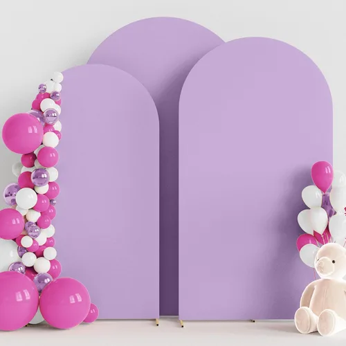 Vista 31 de Wokceer - Juego de 3 fundas de arco para telón de fondo, color beige 6FT,5FT,4FT Spandex Fitted Balloon Arch Cover Round Top Chiara Backdrop Cover