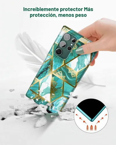 Vista 5 de SURITCH Funda para Samsung Galaxy S22 Ultra, Protector de Pantalla Integrado para Funda Samsung S22 Ultra 5G Protección de Cuerpo Completo