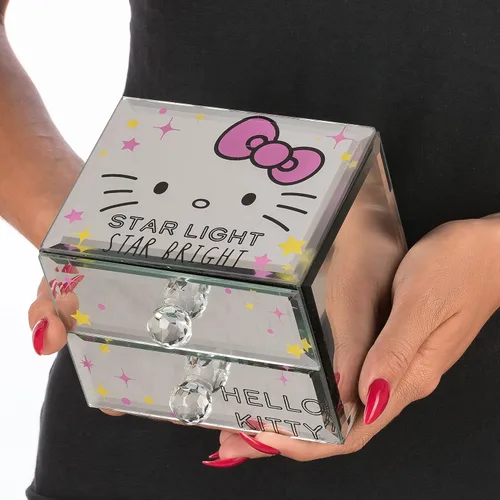 Vista 6 de Sanrio Hello Kitty Star Bright Mirror - Joyero de cristal con licencia oficial de Hello Kitty