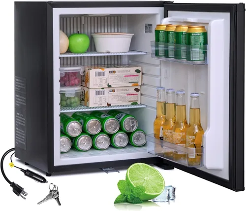 Vista 10 de Smad - Refrigerador compacto de 1.4 pies cúbicos, mini refrigerador con cerradura, refrigerador de 12V para vehículos recreativos, refrigerador de 2