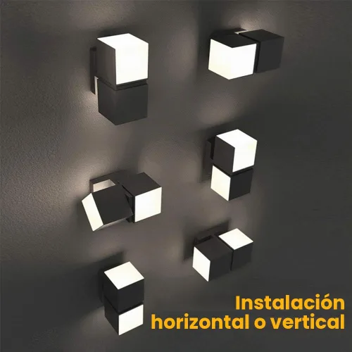 Vista 6 de LUTEC Cuba 3000K 1100LM LED Integrado Porche Pared Luz Exterior e Interior Dormitorio LED Pared Farol Sconce-Negro