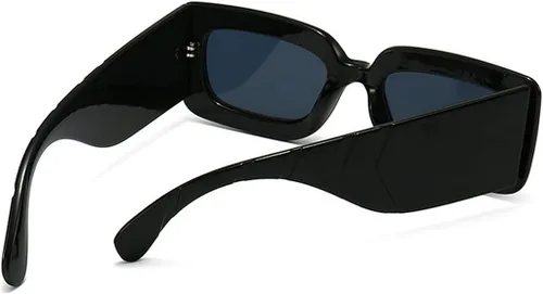 Vista 3 de Square Snakeskin Pattern Rectángulo Gafas de sol Hombres Mujeres Vintage Fluorescente Verde Sombra Gafas