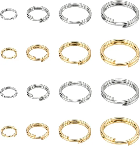 Vista 11 de SUNNYCLUE 1 caja de 400 piezas de anillos divididos anillos abiertos salto colorido aleación de metal conector de enlace dividido para accesorios