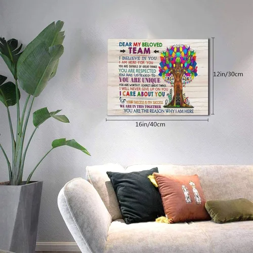 Vista 2 de Arte de pared inspirador para la oficina, impresiones en lienzo, citas motivacionales, póster artístico en esta oficina, We Are A Team, decoración