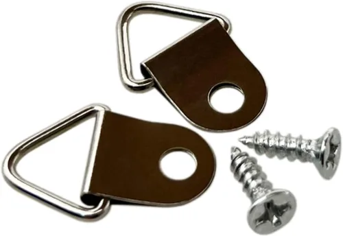 Vista 8 de Ganchos de acero para colgar fotos con anillos triangulares pequeños con tornillos, marcos de fotos, soluciones para colgar cuadros de relojes