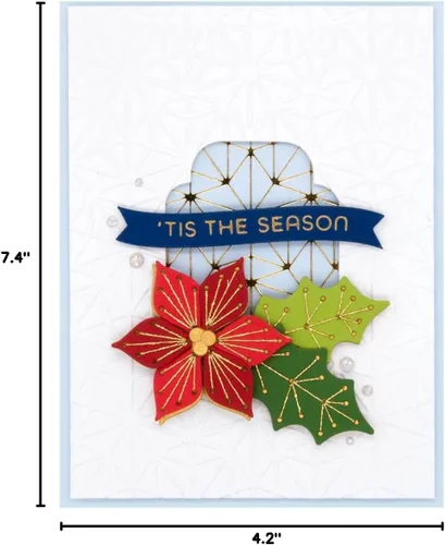 Vista 8 de Spellbinders S4-1299 - Troqueles de Pascua cosidos y acebo grabados de la colección cosida para Navidad