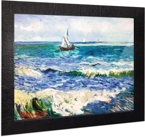 Vista 44 de Vincent Van Gogh - Arte de pared enmarcado con diseño de flores de almendra, maravilloso para exhibir en la cocina, el baño o la decoración