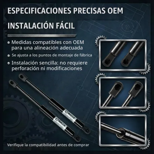 Vista 2 de Cantidad (2) puntales de elevación QiMox Liftgate Soporta amortiguadores compatibles con Hyundai Santa Fe 2007-2012