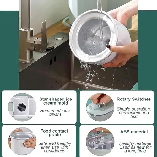 Vista 2 de Máquina de helado suave de 1 L para el hogar, mini máquina automática de helados y yogur, máquina compacta para bar y café