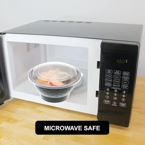Vista 6 de Freshware Recipientes de comida (paquete de 120) cuencos de plástico con tapas para sopa y ensalada, contenedores de almacenamiento de alimentos
