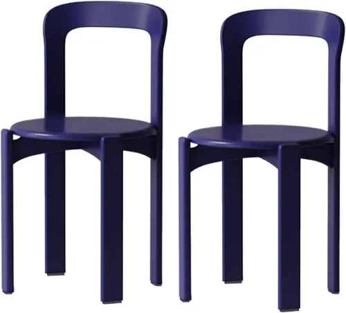 Vista 16 de Silla de comedor moderna y versátil, sillas de cocina con marco de madera apilable, silla lateral sin brazos, taburete para el hogar para habitación