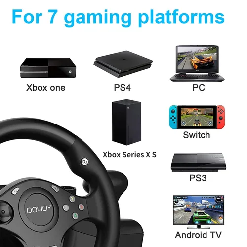 Vista 4 de DOYO Game Racing Wheel with Pedals, 270 Steering Wheels PC with Force Feedback, Racing Steering Wheel compatible with PS4, Xbox Series XS, Xbox