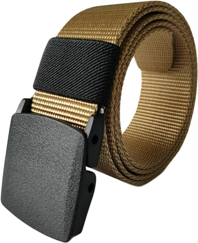 Vista 5 de Cinturón ajustable de nailon para hombre, correa de lona transpirable, cinturón táctico militar, cinturón de tela al aire libre con hebilla