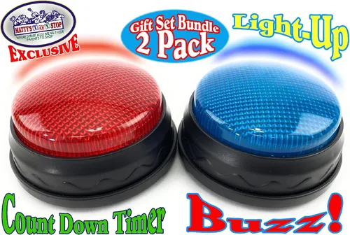 Vista 2 de Matty's Toy Stop Luces y sonidos electrónico 3 modos rojo y azul juego de respuesta zumbador y temporizador de cuenta regresiva paquete de regalo