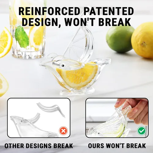 Vista 3 de Zulay Kitchen Exprimidor de limón de pájaro – Easy Bird Exprimidor de limón con boquilla de vertido – Prensa de cítricos de plástico duradero