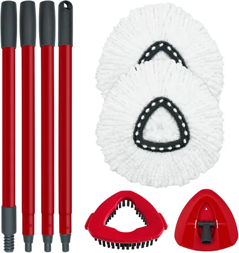 Vista 9 de Reemplazo de cabezal de trapeador, base, mango de trapeador para sistema de 2 tanques Ocedar RinseClean, 2 repuestos de trapeador de microfibra