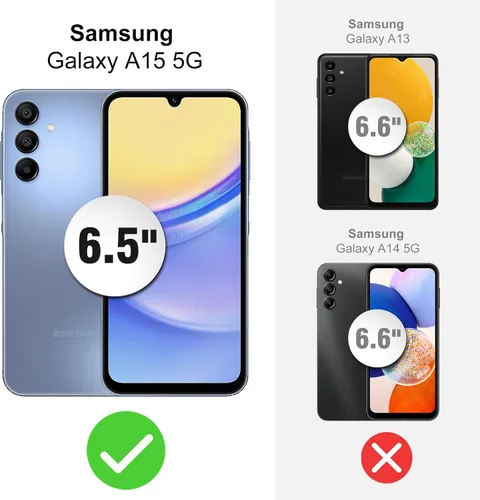 Vista 2 de jaroco para Samsung Galaxy A15 5G Funda para teléfono con [1 pieza de película anti-mirones] [a prueba de golpes] [a prueba de caídas]