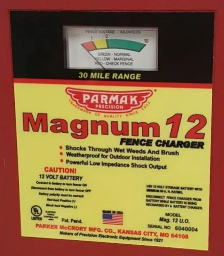 Vista 5 de Parmak MAG12-UO - Cargador eléctrico de cerca de 12 voltios Magnum de baja impedancia, funciona con pilas, rango de 30 millas, multicolor, doble