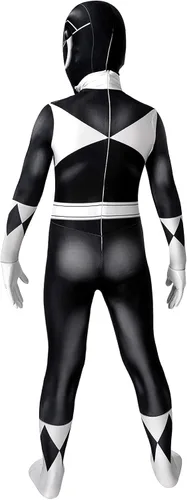 Vista 5 de CEMDER Disfraz de superhéroe negro Zentai con máscara separada disfraz de Halloween