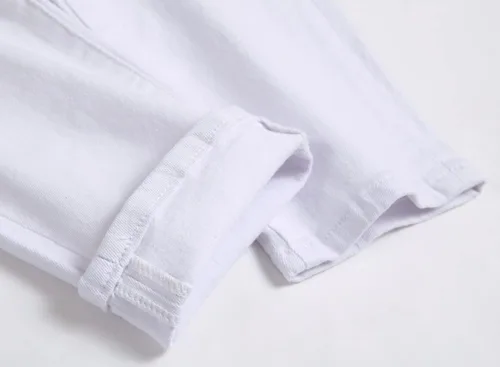 Vista 7 de OIIIO Jeans elásticos rasgados de ajuste regular para hombre