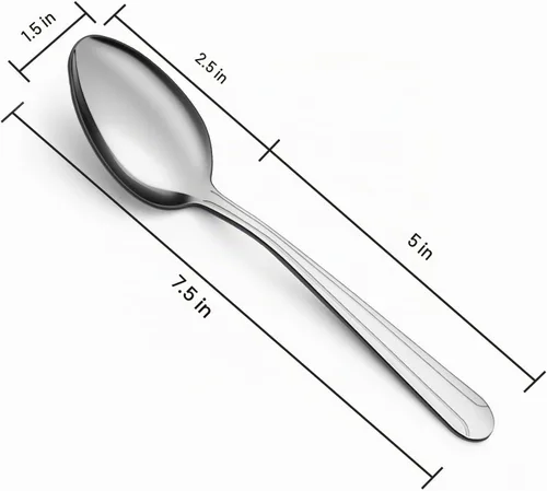 Vista 2 de BEWOS Juego de 24 cucharas – Cucharas de 7.5 pulgadas, cuchara de acero inoxidable, cuchara de cena, apta para lavavajillas, cucharadas pulidas