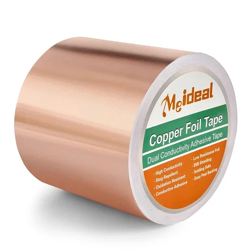 Vista 16 de Cinta de lámina de cobre [4 paquetes] (5mm, 6mm, 8mm, 10mm) X 20.12 metros con adhesivo conductivo doble para guitarra, reparaciones eléctricas