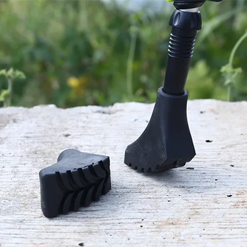 Vista 7 de Black Rubber Diamonds - Protectores de punta de repuesto para bastón de trekking – Se adapta a la mayoría de bastones de senderismo estándar