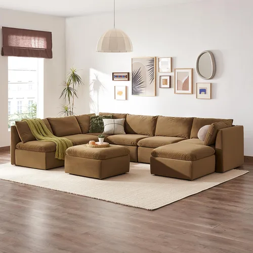 Vista 48 de mopio Sofá Seccional Modular de Gran Tamaño con Fundas Completamente Extraíbles y Almacenamiento, Convertible en Forma de U, en Forma de L