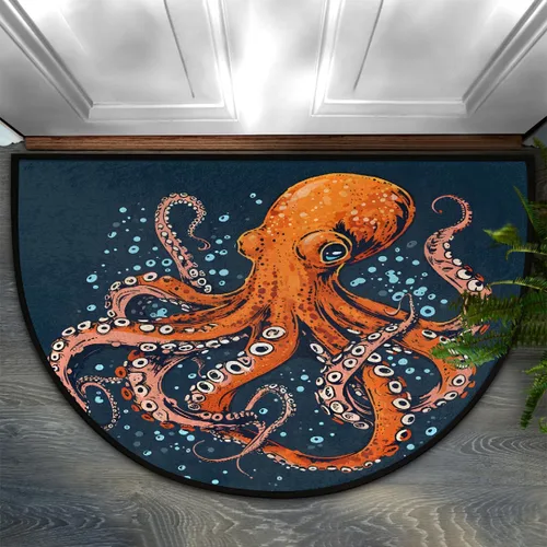Vista 48 de Felpudo Semicircular de Animales Libélula Boho Lavable Tapete Semicírculo Antideslizante Absorbente Alfombras de Media Luna para Entrada