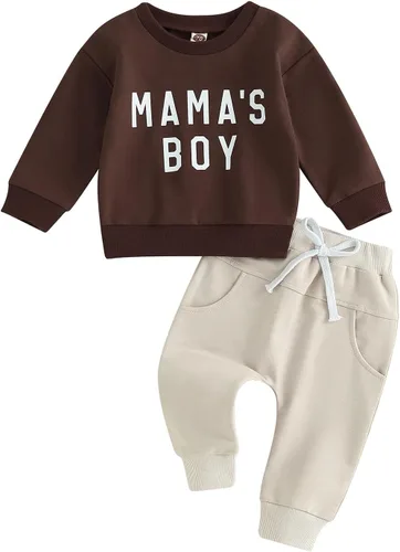 Vista 28 de Ropa de otoño e invierno para bebé niño pequeño, sudadera con cuello redondo y pantalones deportivos
