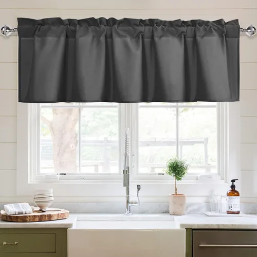 Vista 9 de XWZO Cortinas de cenefas de cocina para ventanas, sala de estar, dormitorio, baño, cubiertas superiores, estilo granja rústico, comedor, aislamiento
