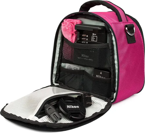 Vista 6 de Vangoddy – Laurel Bolsa para Nikon Coolpix P990/P610/P900/P530/P600/P7800/P520/P510/P500/P100/P90/P80 Digital SLR Cámaras (Rosa)