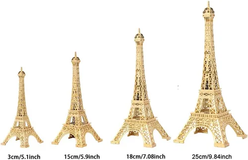 Vista 9 de Estatua de la Torre Eiffel, modelo de arquitectura romántica de París, decoración de la torre Eiffel, kits de construcción de metal Francia Torre