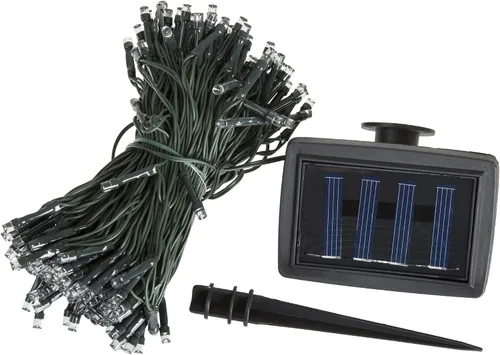 Vista 2 de Cadena de luces para exteriores – Iluminación colgante con energía solar con luces blancas frías para patio, patio trasero, jardín y eventos por
