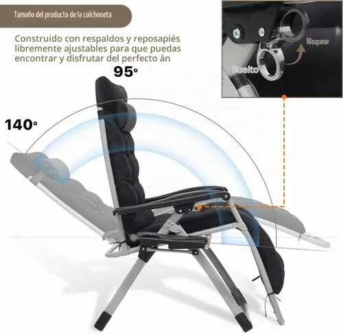 Vista 5 de OS MOTOR Sillón Zero Gravity (negro)