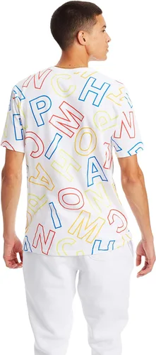 Vista 3 de Champion Camiseta Graphic Heritage para hombre AOP, BlancoNegro