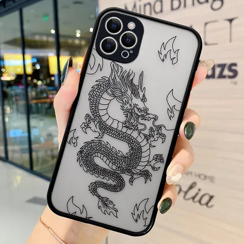 Vista 6 de Funda compatible con iPhone 15 Pro, diseño moderno de dragón 3D con diseño de animal de dragón esmerilado, parte trasera de policarbonato duro