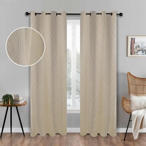 Vista 17 de BLUENILEMILLS Paneles de cortinas opacas para oscurecer la habitación con bolsillo para barra, cortinas perfectas para ventanas de cocina