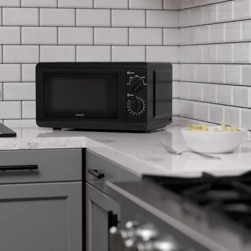 Vista 3 de Avanti - Horno microondas 700-Watts compacto mecánico con 5 configuraciones de potencia, descongelación, control de temperatura de rango completo