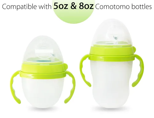 Vista 7 de CHUBBIEE Asas de biberón para Comotomo de 5 onzas y 8 onzas, agarres ergonómicos antideslizantes para autoalimentación, accesorios de entrenamiento