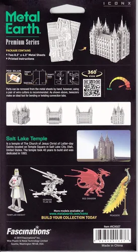 Vista 7 de Fascinations Metal Earth Premium Series Salt Lake City Temple 3D Kit de modelo de metal