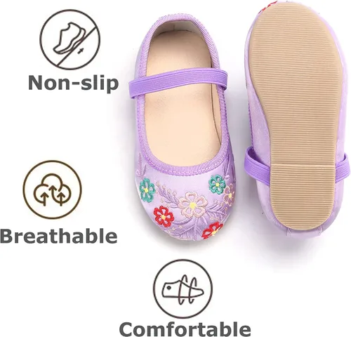Vista 5 de THEE BRON Zapatos de vestir para niñas pequeñas Ballet Mary Jane Flats