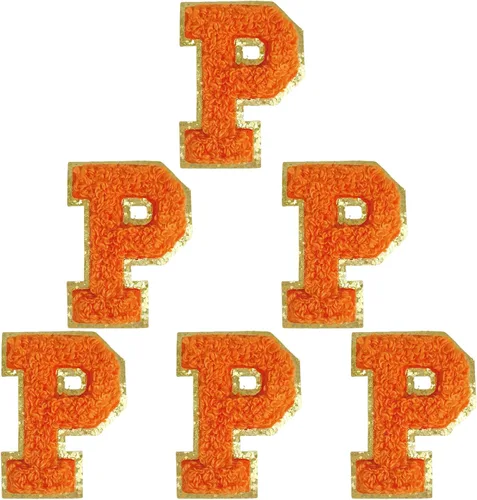 Vista 74 de 6 parches de letras de felpilla autoadhesivas de 2 pulgadas, parches de letras universitarias de la A a la Z, parche de reparación bordado