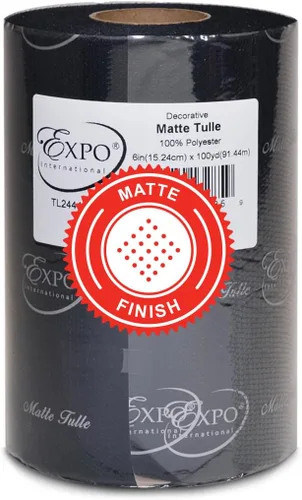 Vista 48 de Expo International Tul mate decorativo, rollo/carrete de 6 x 100 yardas, tela de tul de poliéster ligera para tutús, disfraces y decoraciones