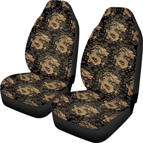 Vista 16 de Mumeson Fundas protectoras de asiento delantero de automóvil con estampado de calavera y girasol, fundas elásticas para asiento de automóvil, 2