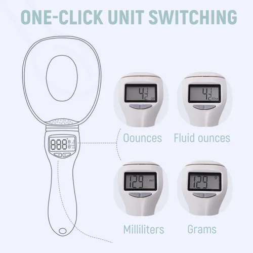 Vista 4 de Cuchara medidora digital, báscula de medición digital de alimentos de 28.22 oz/0.00 oz de alta precisión con pantalla LCD, cuchara de pesaje