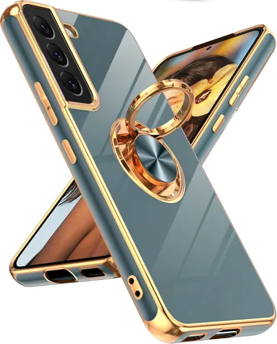 Vista 22 de LeYi Funda para teléfono Galaxy A12: con protector de pantalla de vidrio templado [paquete de 2] Soporte de anillo giratorio de 360°, soporte Rosa